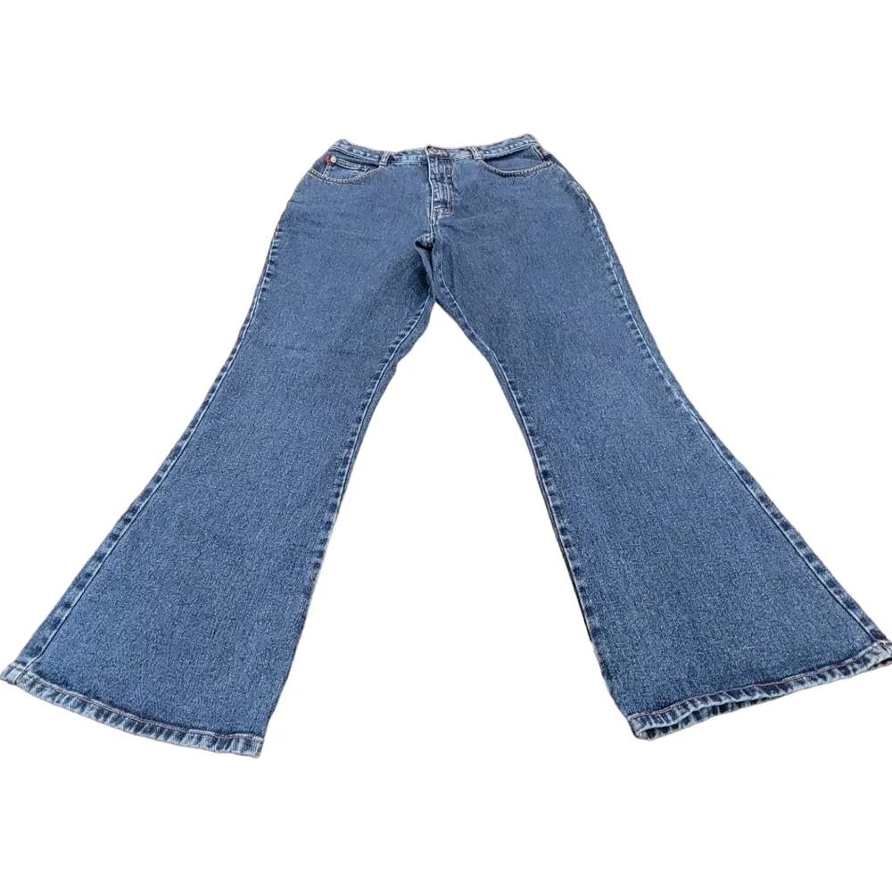 Zana Di Flare Blue Denim Jeans 100% Cotton Curvy Fit Size Women's 16